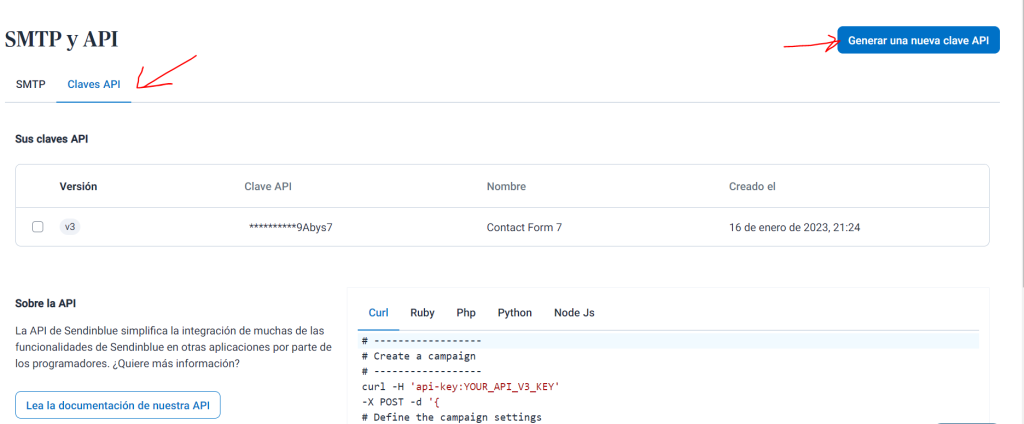 Vincular sendinblue con wordpress