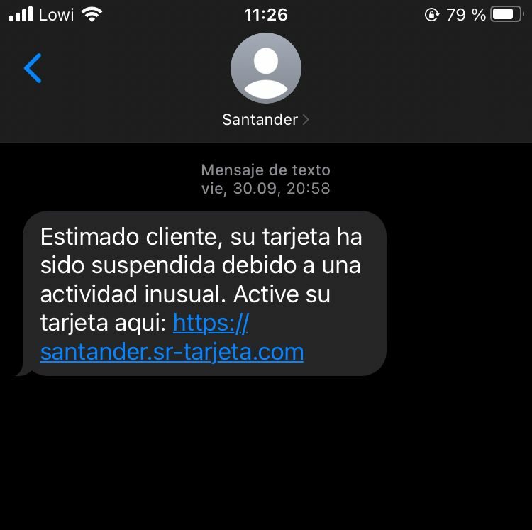 Tipos de estafa SMS