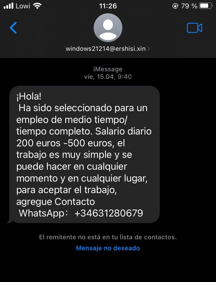 Empleo medio tiempo estafa