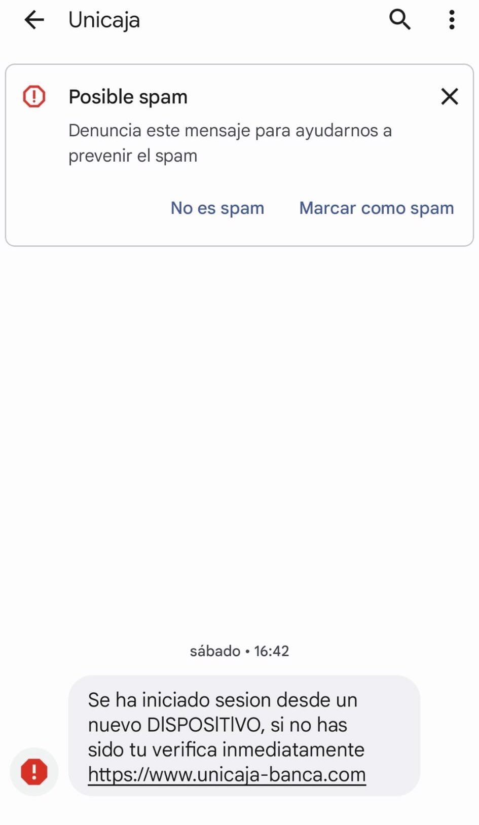 estafa sms inicio sesion banco