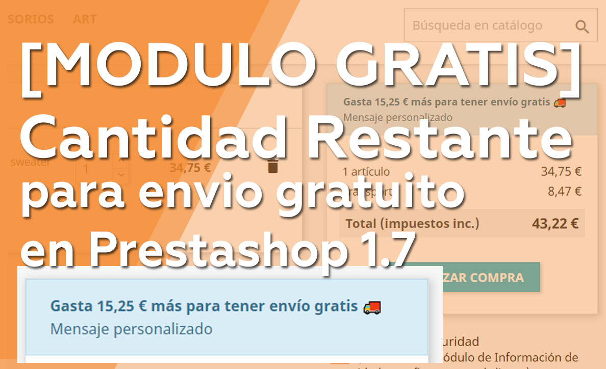 Mostrar cantidad restante para envío gratis Prestashop 1.7 + MODULO