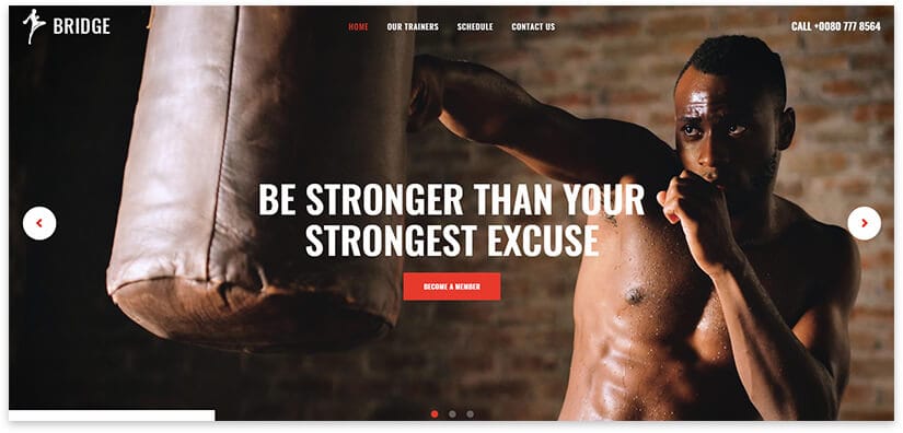 Be Stronger Seccion de Boxeo plantilla wordpress
