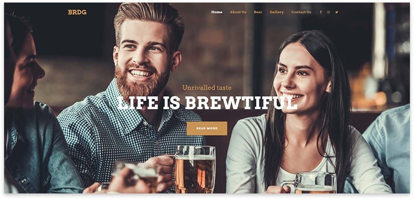 Unrivalled Taste Bebidas artesanales plantilla wordpress