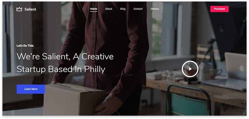 Salient Plantilla WordPress Para landing Startup