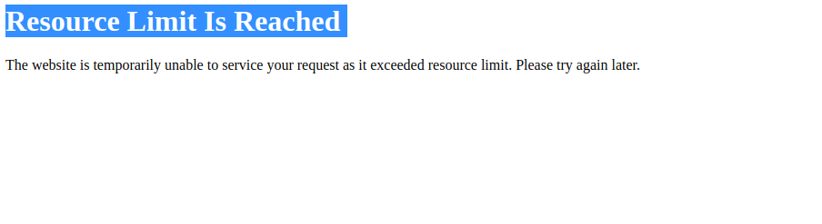 recurso limitado de servidor