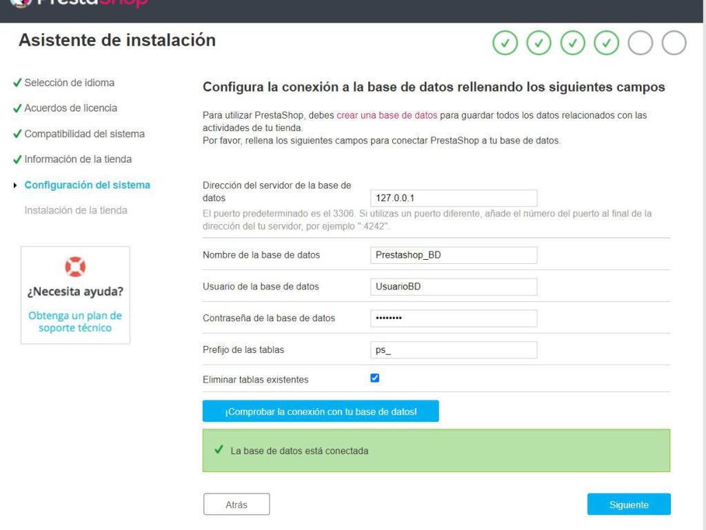 copnexion a la bd prestas