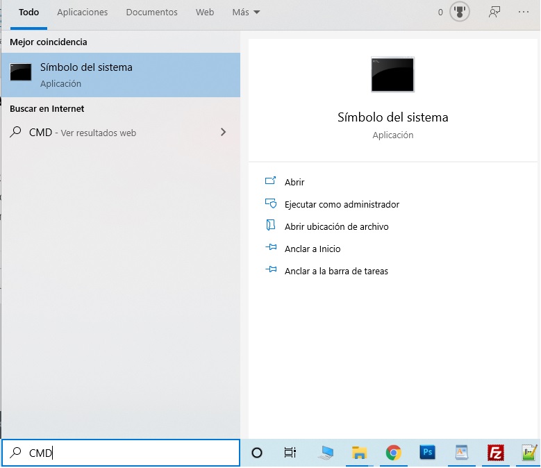 ABRIR CONSOLA DE WINDOWS para ver clave wifi
